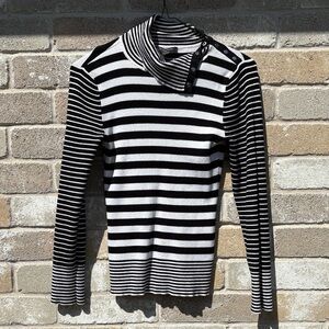 White House Black Market Striped Turtleneck Sweater